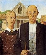 Grant Wood American Gothic oil on canvas